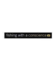 Loon Fishing wirh a Conscience Sticker in Black and White and Yellow